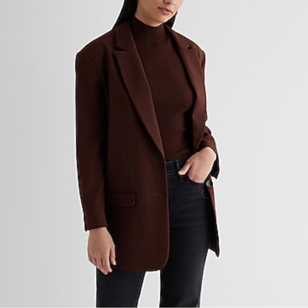 NWT Twill Oversized Boyfriend Blazer